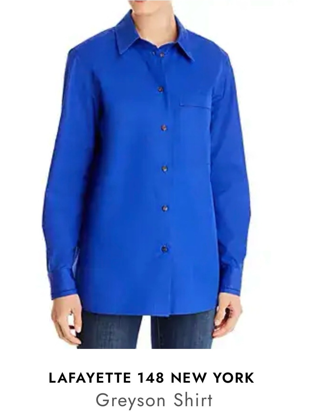 Lafayette 148 New York Royal Blue Button-Down *Greyson shirt